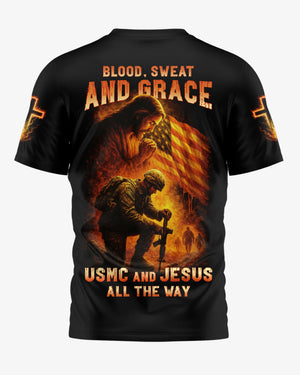 Blood, Sweat and Grace All Over Print T-Shirt