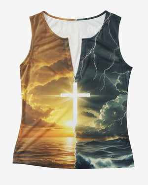 No Jesus No Peace, Know Jesus Know Peace All Over Print V-neck Tank Top