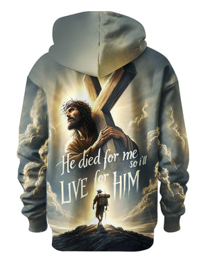 He Died For Me So I'll Live For Him All Over Print V-neck Tank Top