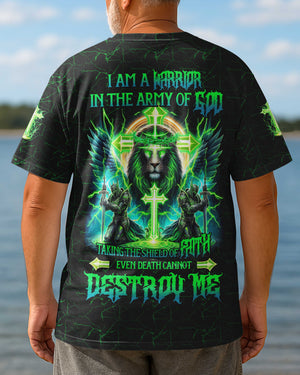 I Am A Warrior In The Army Of God Taking The Shield Of Faith Even Death Cannot Destroy Me All Over Print T-Shirt