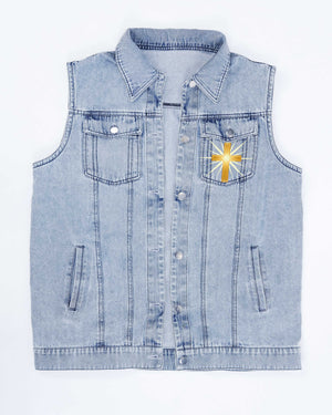 Be Still Before The Lord Sleeveless Denim Jacket