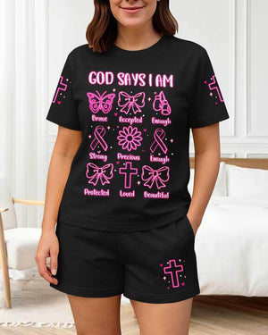 God Says I Am Brave All Over Print Summer Set