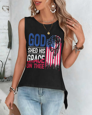 God Shed His Grace On Thee Cut Out Wrap Back Tank Top