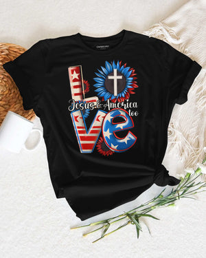 Love Jesus and America Too T-Shirt