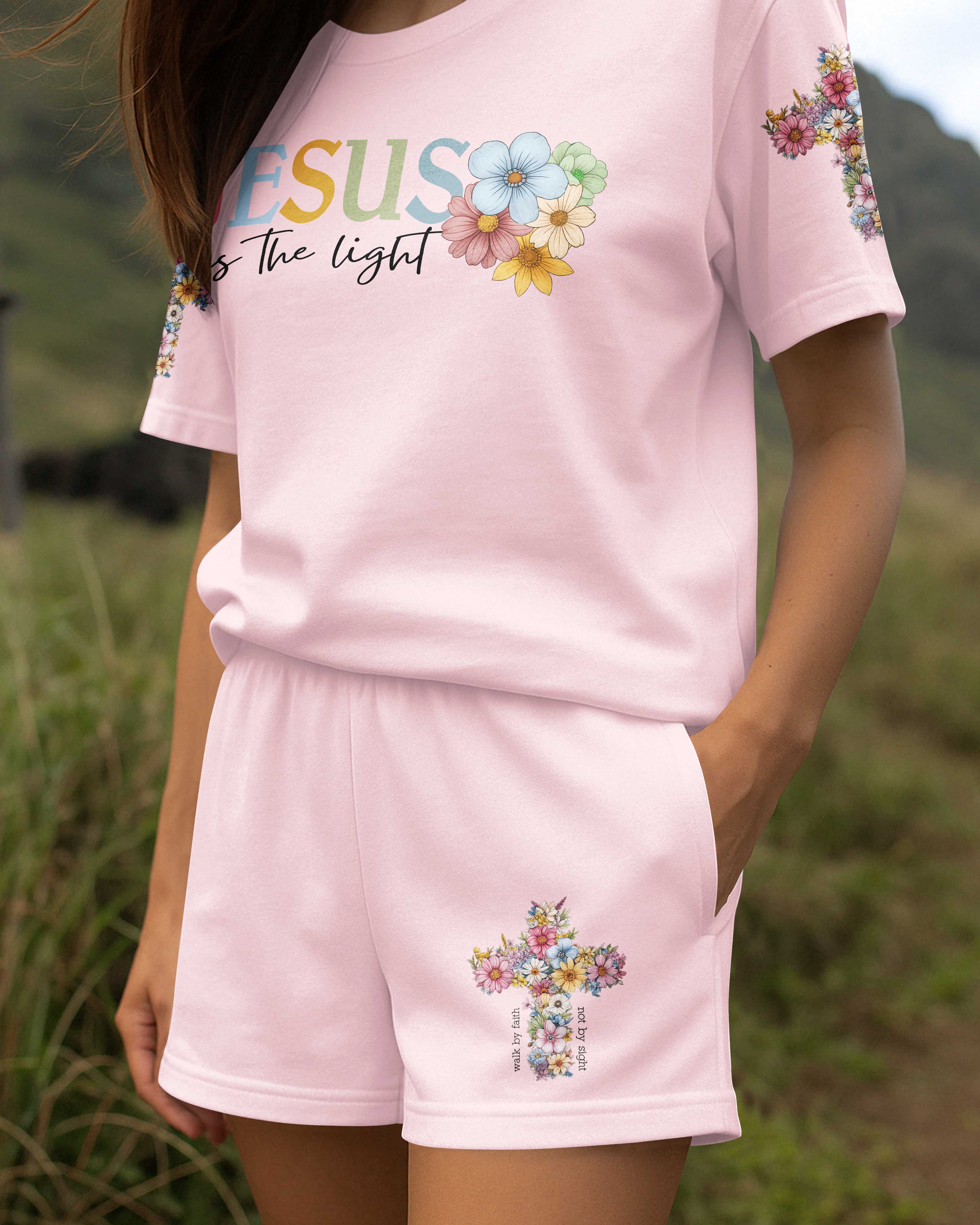 Jesus Is The Light All Over Print Summer Set