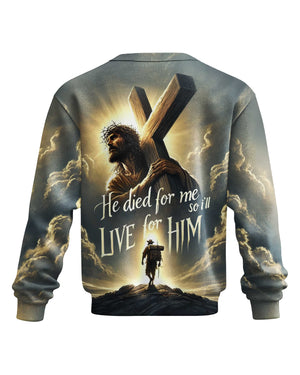 He Died For Me So I'll Live For Him All Over Print V-neck Tank Top