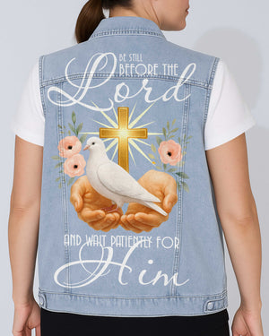 Be Still Before The Lord Sleeveless Denim Jacket