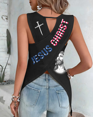 God Shed His Grace On Thee Cut Out Wrap Back Tank Top