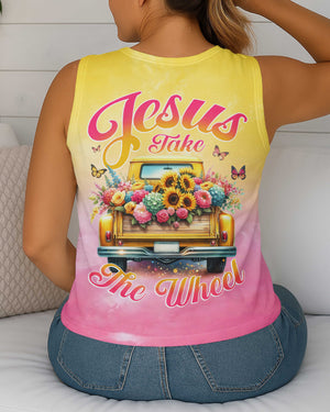 Jesus Take The Wheel All Over Print V-neck Tank Top