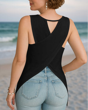 I Took A DNA Test Cut Out Wrap Back Tank Top