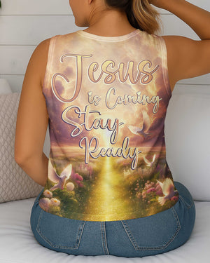 Jesus Is Coming Stay Ready All Over Print V-neck Tank Top