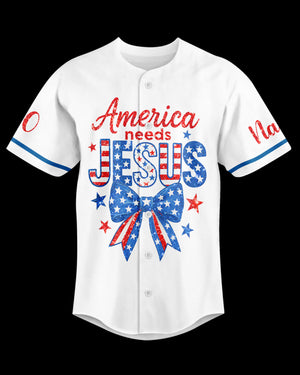 America Needs Jesus All Over Print Custom Jersey