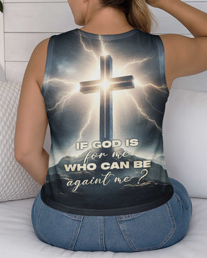 If God Is For Me Who Can Be Against Me? All Over Print V-neck Tank Top