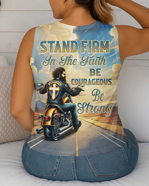 Stand Firm In The Faith Be Courageous Be Strong All Over Print V-neck Tank Top