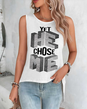 Yet He Chose Me Cut Out Wrap Back Tank Top