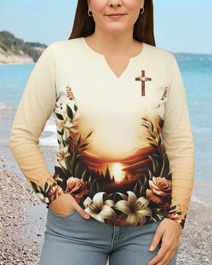 The Gospel Is Simple: Repent & Believe All Over Print V-neck Long Sleeves Shirt