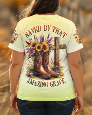 Saved By That Amazing Grace All Over Print Shirt