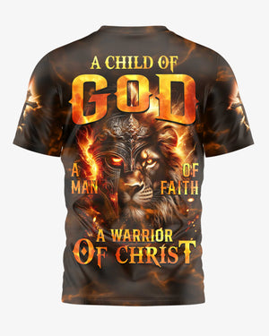 A Child Of God A Man Of Faith A Warrior Of Christ All Over Print T-shirt