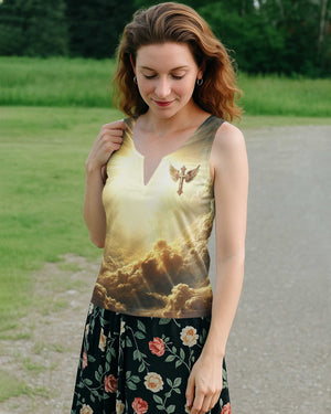 Hell Is Real So Is Heaven All Over Print V-neck Tank Top