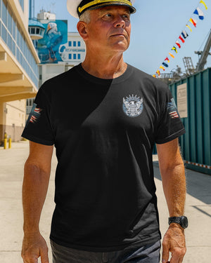 My Ship May Rest But My Faith Never Does Navy Strong God Strong All Over Print T-Shirt