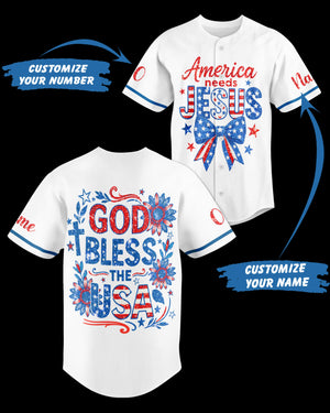 America Needs Jesus All Over Print Custom Jersey