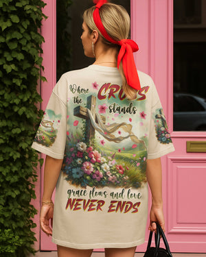 Where The Cross Stands Grace Flows And Love Never Ends Shirts