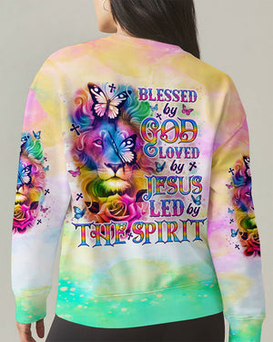 Blessed By God Loved By Jesus Lion Women's All Over Print Shirt - Tlno2309251