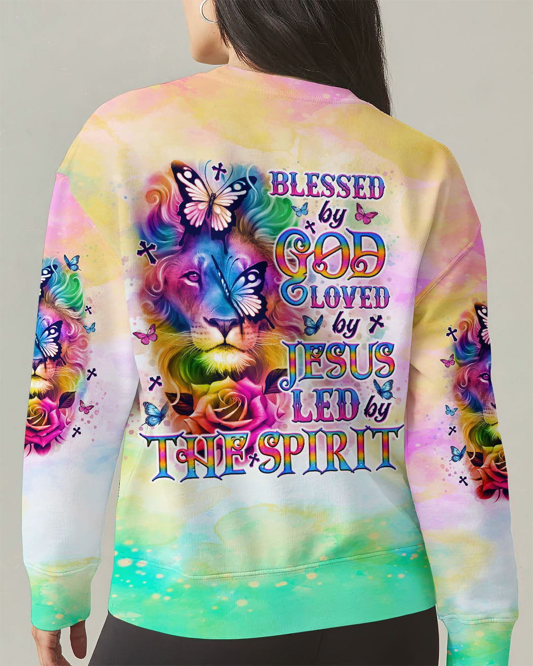 Blessed By God Loved By Jesus Lion Women's All Over Print Shirt - Tlno2309251