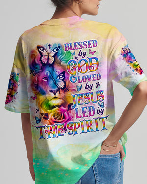 Blessed By God Loved By Jesus Lion Women's All Over Print Shirt - Tlno2309251