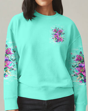 Blessed By God Loved By Jesus Cross Lilies Women's All Over Print Shirt - Tlnt1009253