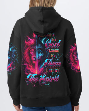 Blessed By God Loved By Jesus Lion Warrior Women's All Over Print Shirt - Tltw1209253