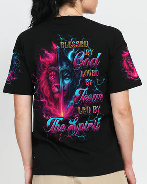 Blessed By God Loved By Jesus Lion Warrior Women's All Over Print Shirt - Tltw1209253