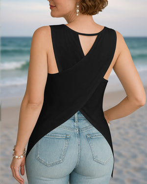 Big Bang Theory Cut Out Wrap Back Tank Top