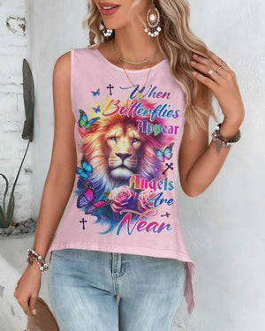When Butterflies Appear Cut Out Wrap Back Tank Top