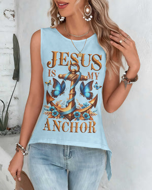 Jesus Is My Anchor All Over Print Cut Out Wrap Back Tank Top