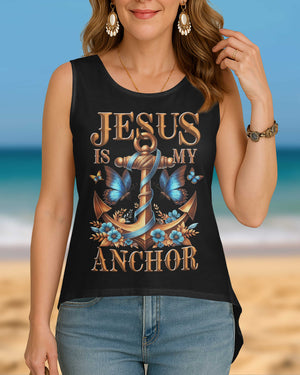 Jesus Is My Anchor All Over Print Cut Out Wrap Back Tank Top