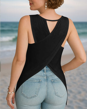 Jesus Is My Anchor All Over Print Cut Out Wrap Back Tank Top