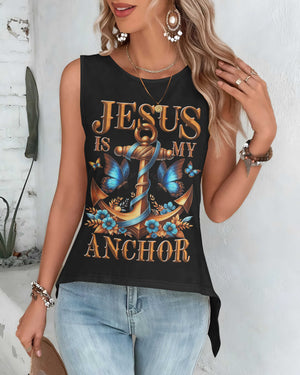 Jesus Is My Anchor All Over Print Cut Out Wrap Back Tank Top