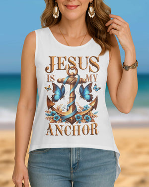 Jesus Is My Anchor All Over Print Cut Out Wrap Back Tank Top
