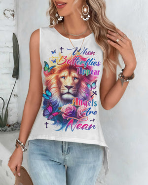 When Butterflies Appear Cut Out Wrap Back Tank Top