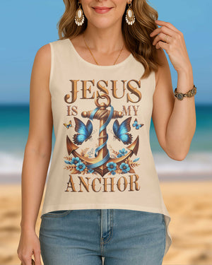 Jesus Is My Anchor All Over Print Cut Out Wrap Back Tank Top