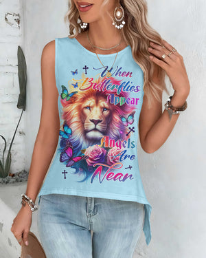 When Butterflies Appear Cut Out Wrap Back Tank Top