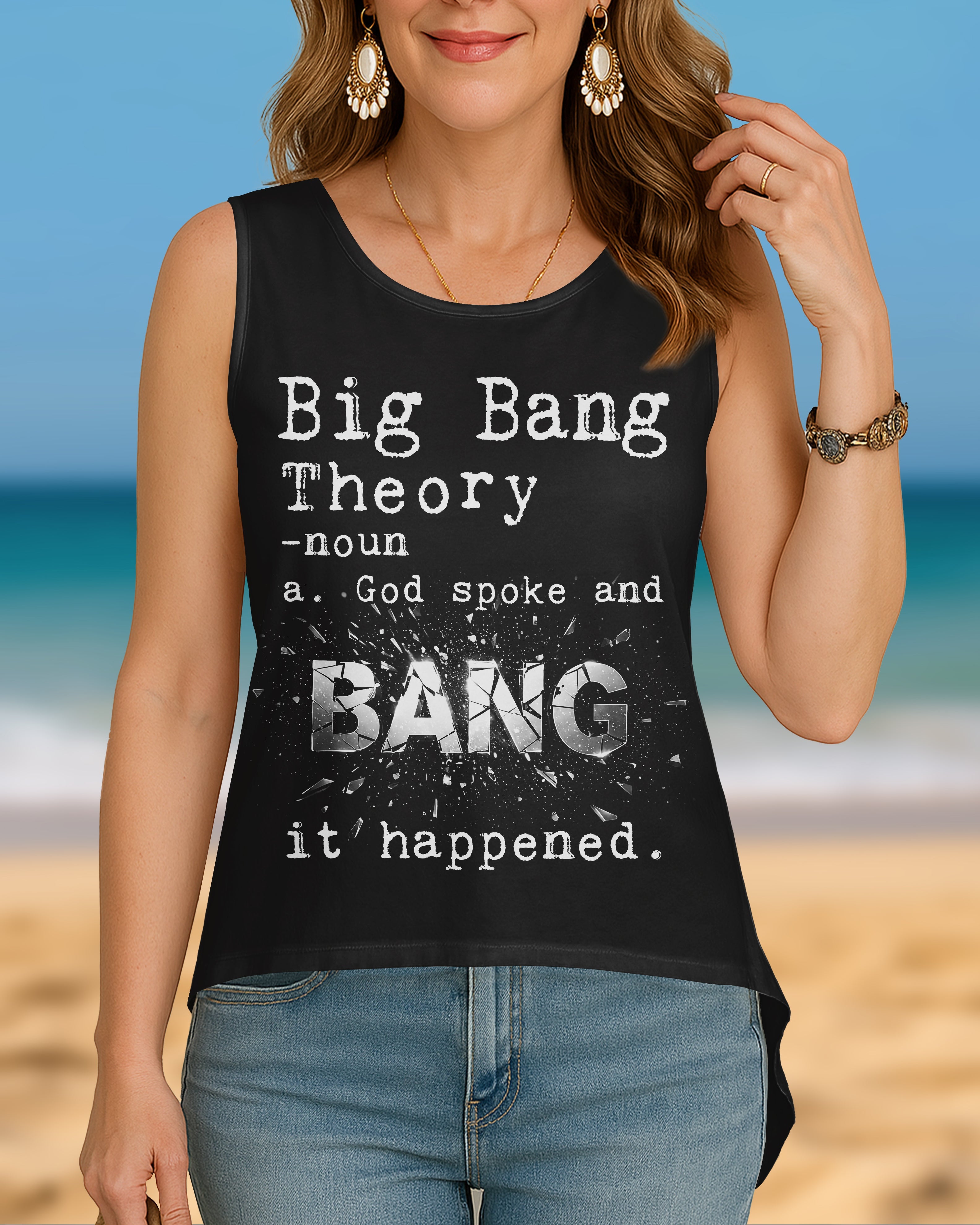 Big Bang Theory Cut Out Wrap Back Tank Top