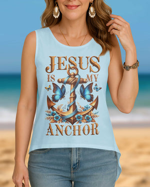 Jesus Is My Anchor All Over Print Cut Out Wrap Back Tank Top