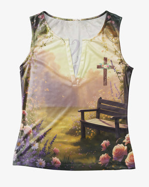 Be Still And Know All Over Print V-neck Tank Top