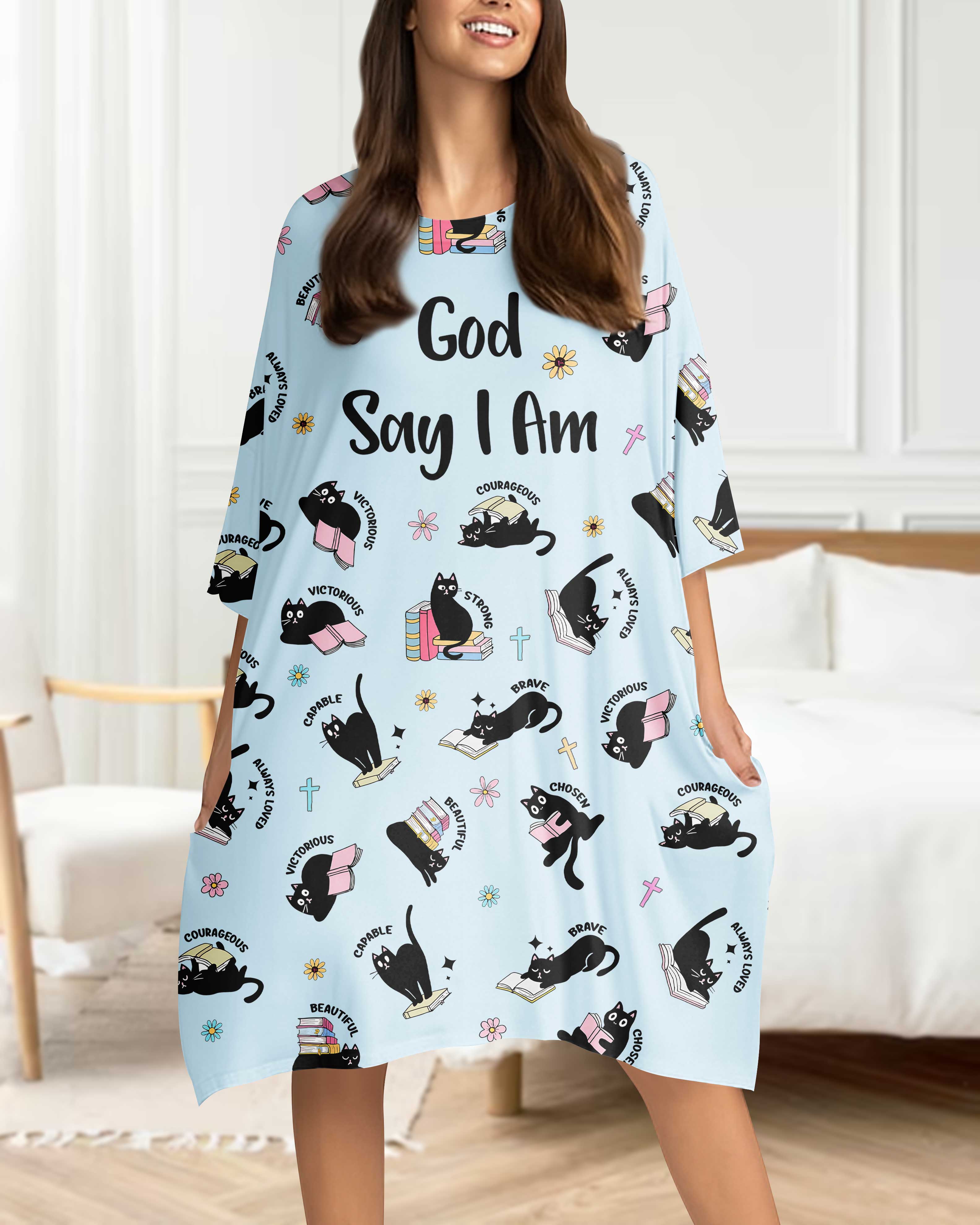 God Say I Am All Over Print Sleep Tee