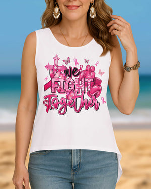 We Fight Together Crop Out Wrap Back Tank Top