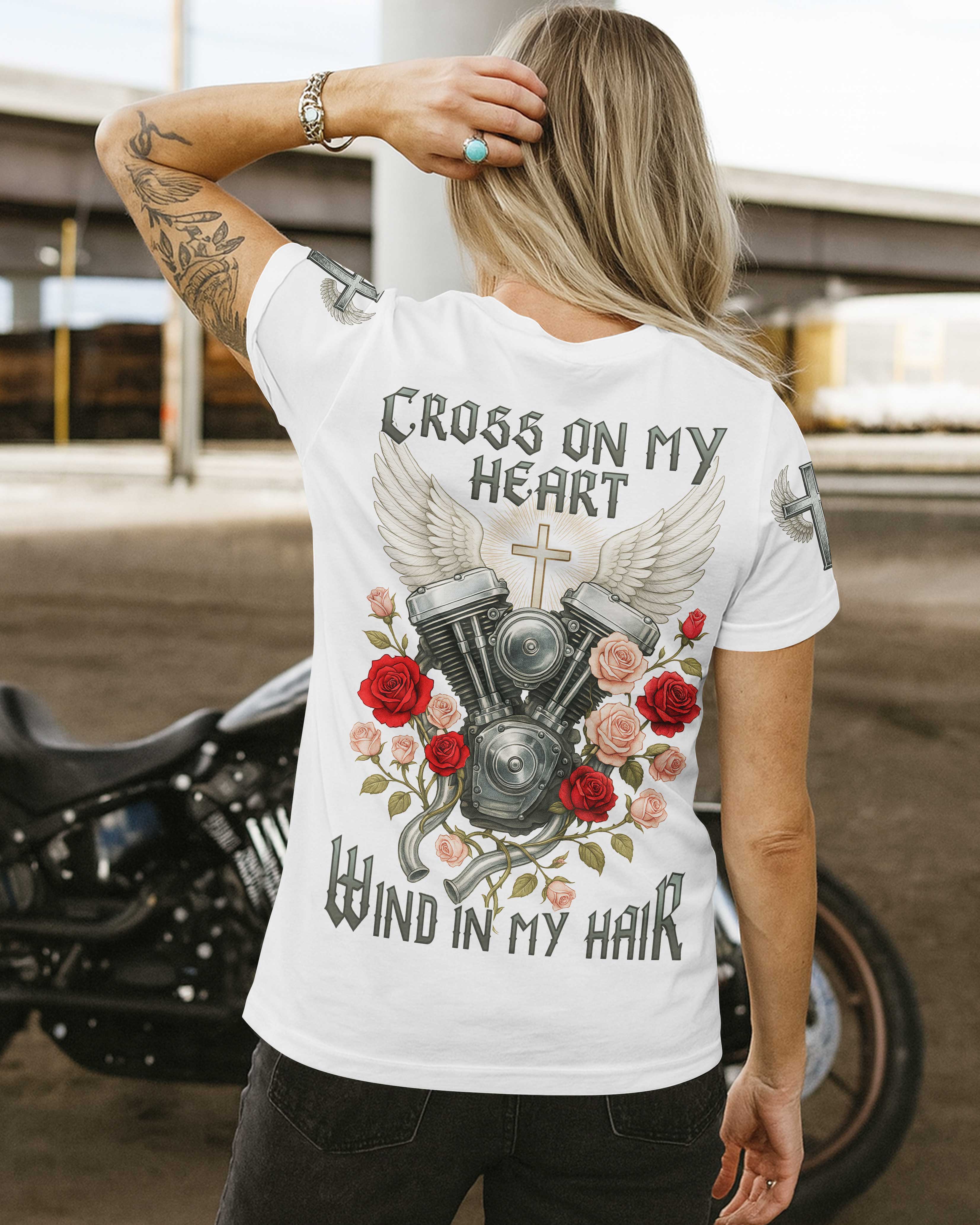 Cross On My Heart Wind In My Hair T-Shirt