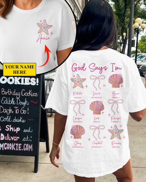 God Says I'm T-Shirt Summer Clam Coquette Shirt Summer Beach