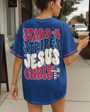 Stars And Stripes Jesus Christ All Over Print Jersey